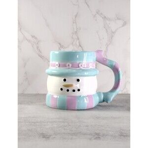 Snowman Coffee Tea Hot Chocolate Mug 13oz Pink Blue Microwave Dishwasher Safe
